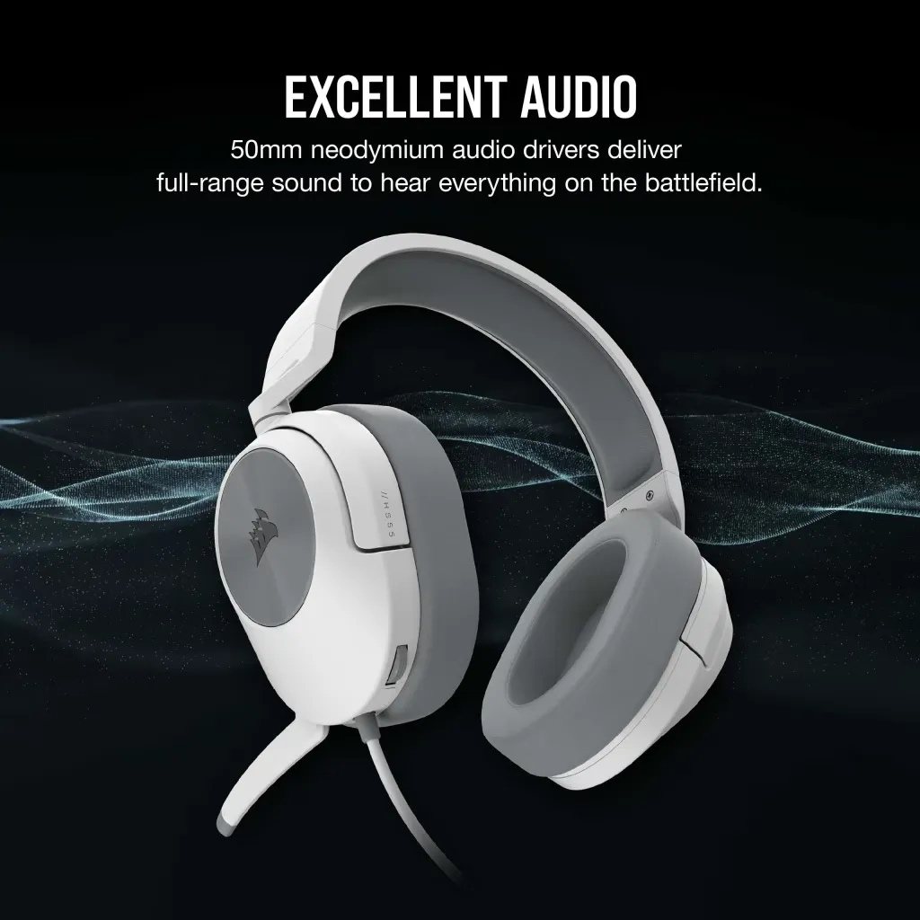 Corsair HS55 Stereo Wired 20 kHz 50mm ( White )