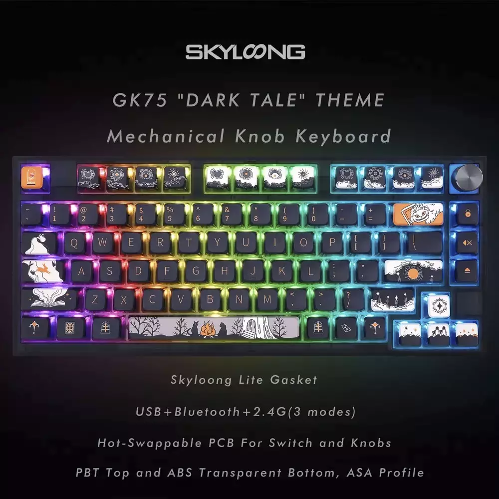 SKYLOONG GK75S Wireless Gateron Red Switch ( Dark Fairy Tale )