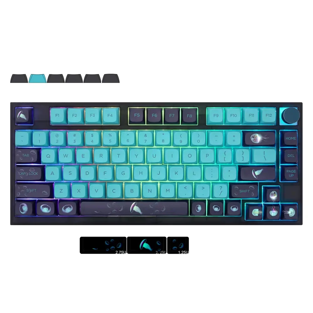 SKYLOONG GK75 RGB Gaming Keyboard – Gateron Optical Red Switch Hot Swappable ( Jelly Fish )