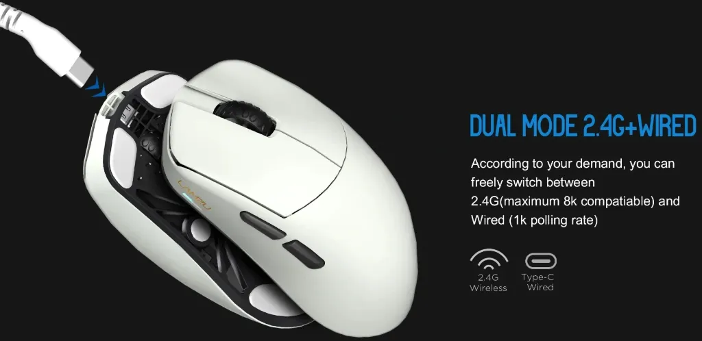 Lamzu Maya X Wireless Ultra Lightweight 47G 8K Polling Rate 30000 DPI ( White )