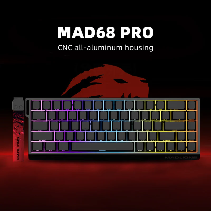 Madlions MAD 68 PRO Aluminum Alloy Housing Magnetic Keyboard 8000 Hz Polling Rate 0.1ms ( Black )