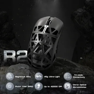  ( Black ) ATTACK SHARK Wireless R2 with C06 Cable