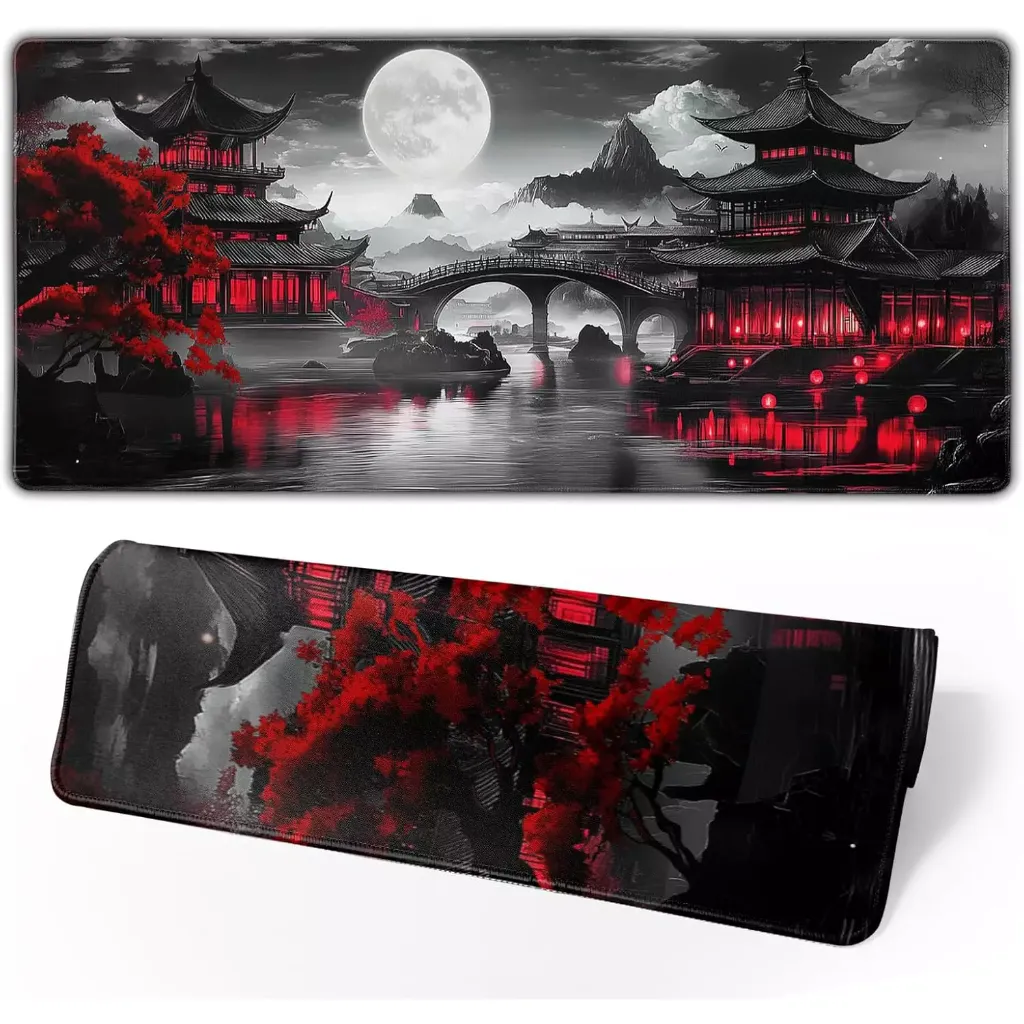 Gaming Mouse Pad Size 80 x 30 CM ( Riverside Full Moon )
