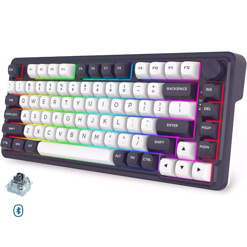 Redragon K715 PRO Wired & Bluetooth Mechanical Linear Switch ( White Black )