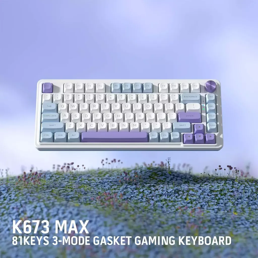 Redragon K673 UCAL MAX Wireless Mechanical Custom Linear Switch ( White Purple )