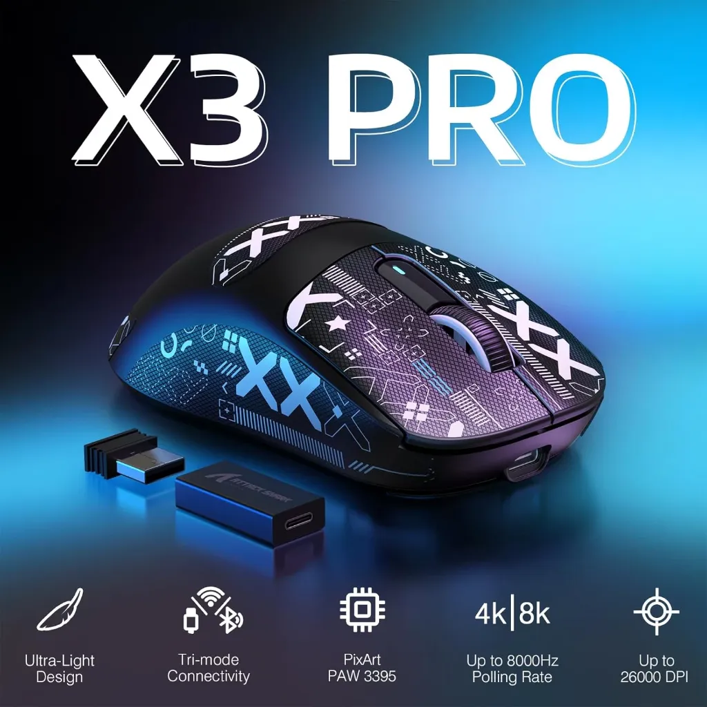 ( Black ) ATTACK SHARK X3 Pro 8K Hz