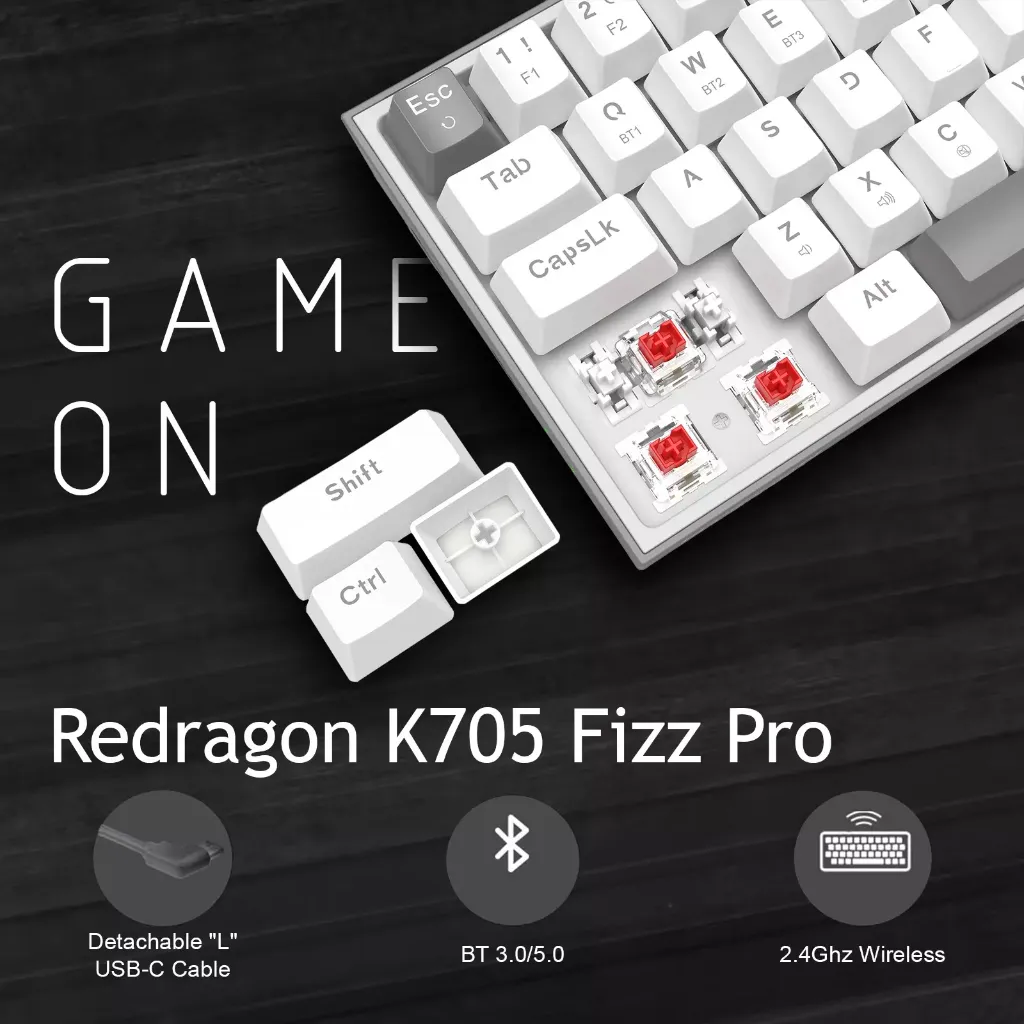 Redragon K705 LENA PRO Wireless Red Switch