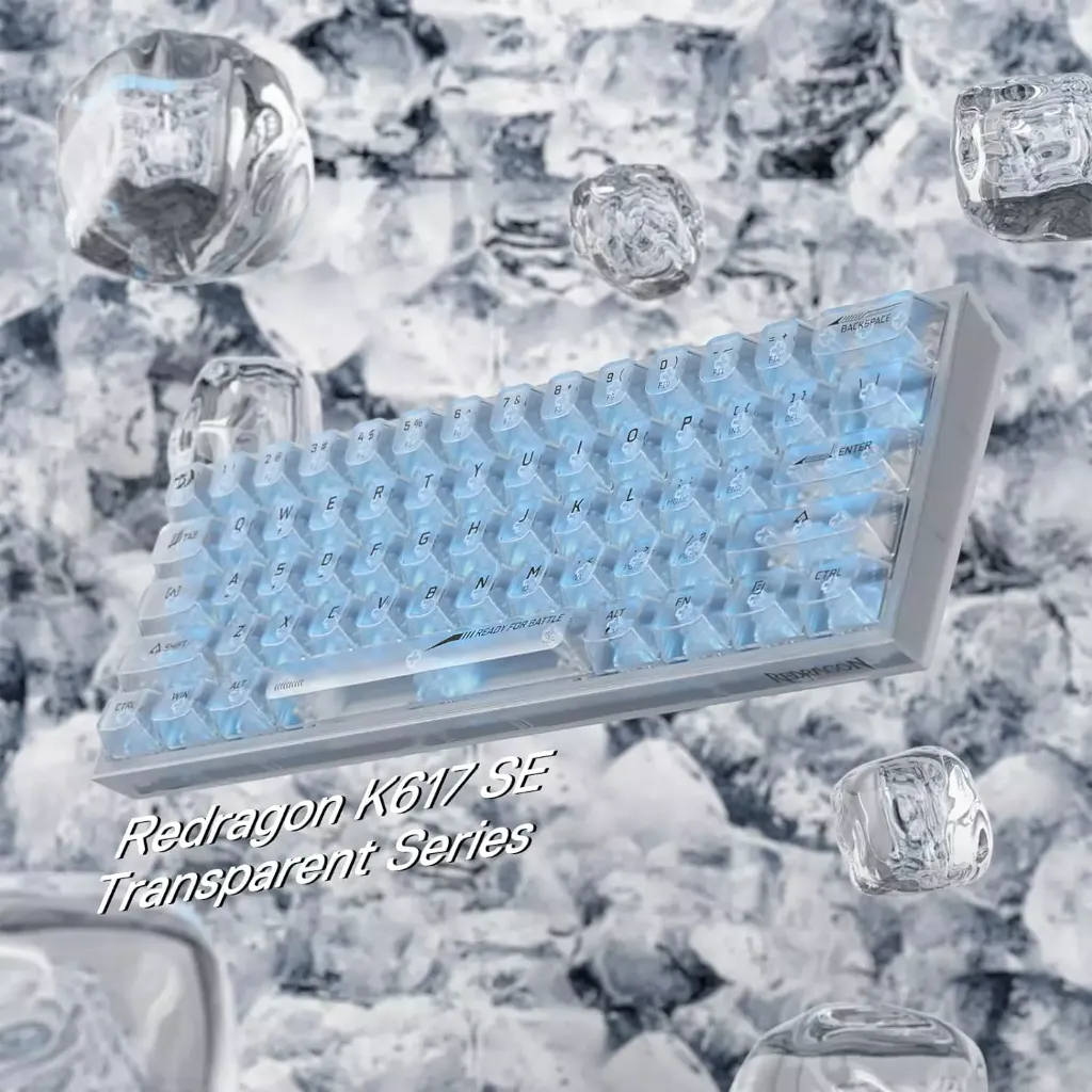 REDRAGON K617 SE Fizz Mechanical Keyboard Custom Linear Switch ( White Transparent )