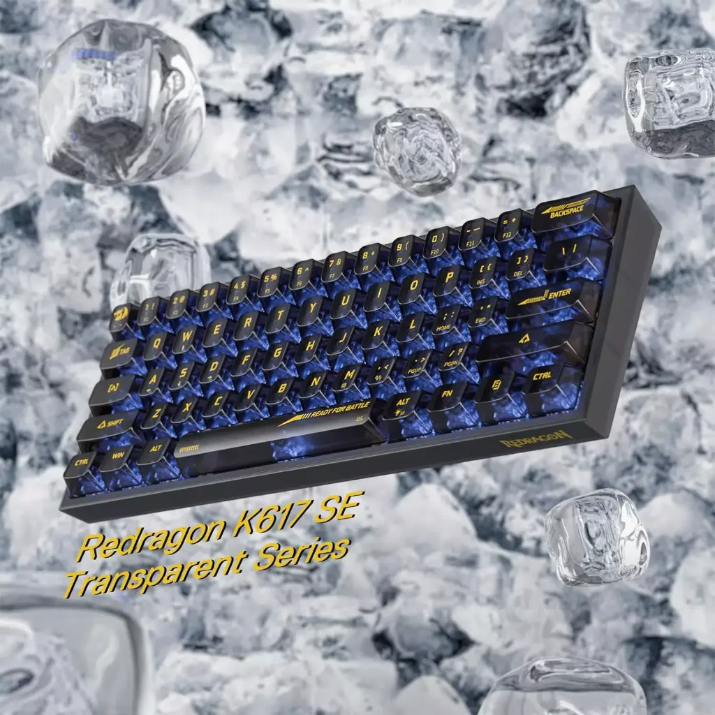 REDRAGON K617 SE Fizz Mechanical Keyboard Custom Linear Switch ( Black Transparent )