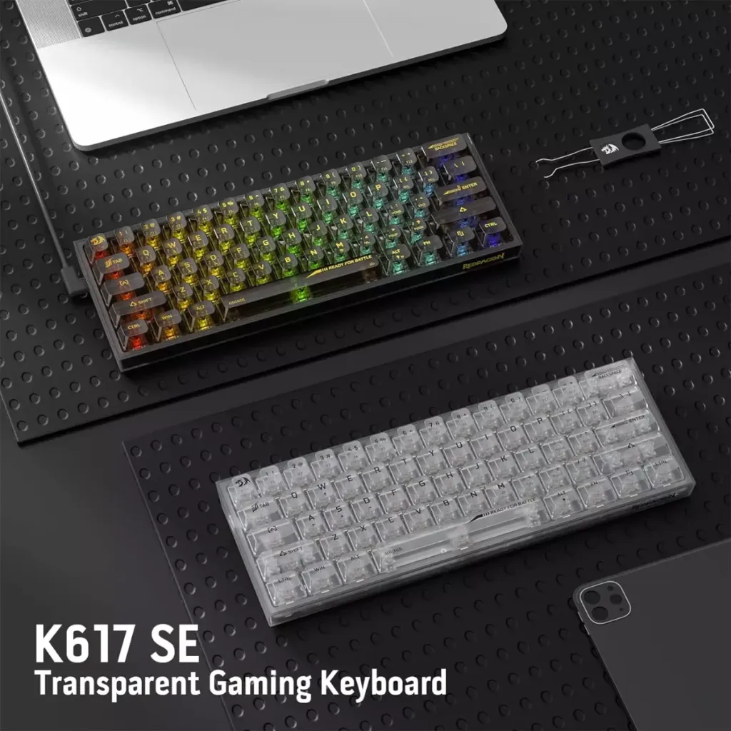 REDRAGON K617 SE Fizz Mechanical Keyboard Custom Linear Switch ( Black Transparent )