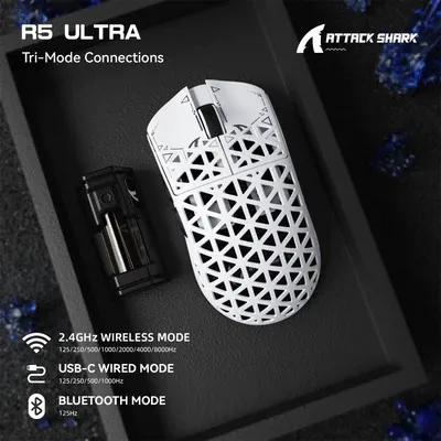  ( White ) ATTACK SHARK R5 Ultra Carbon Fiber
