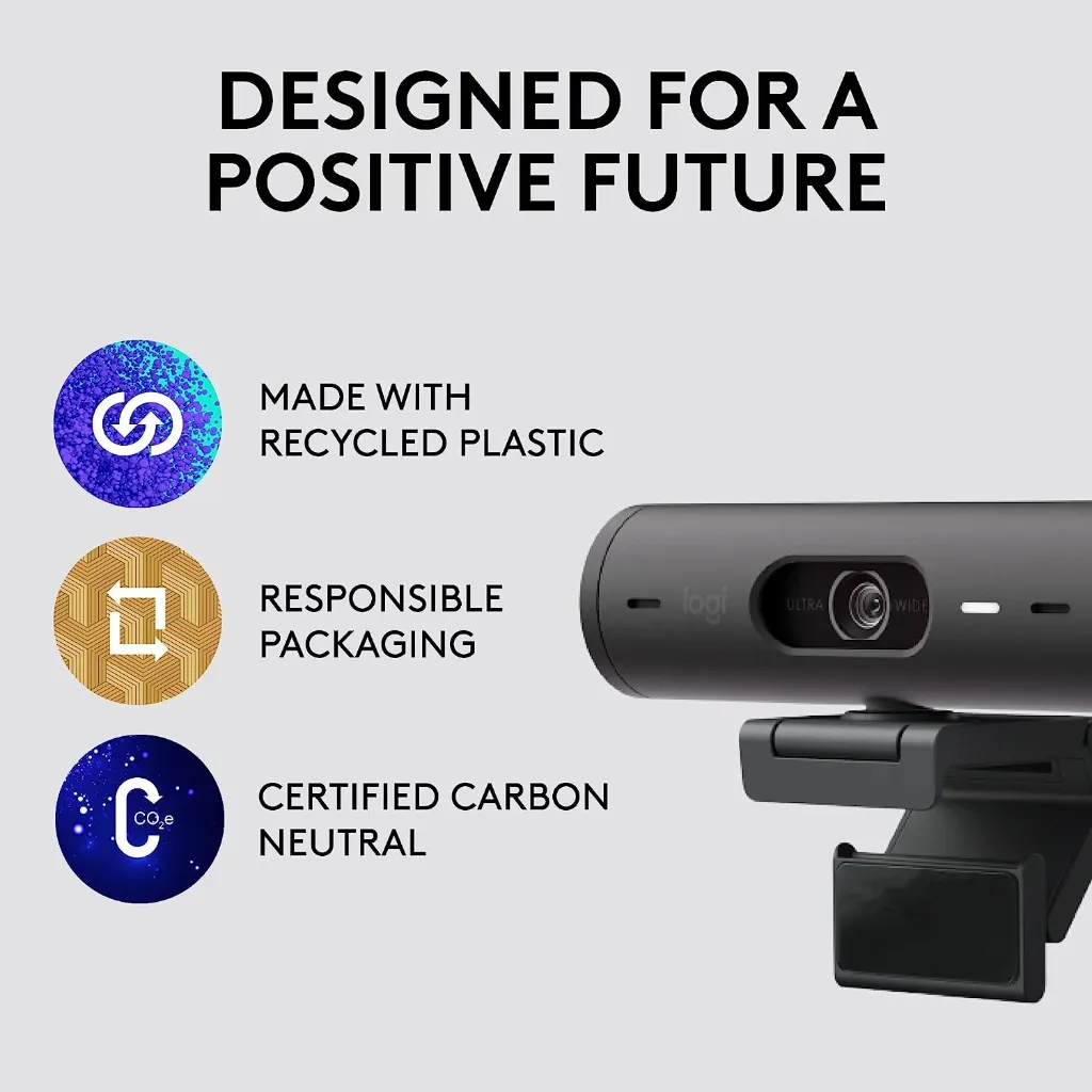 Logitech Brio 500 Full HD Webcam with Auto Light ( Graphite )