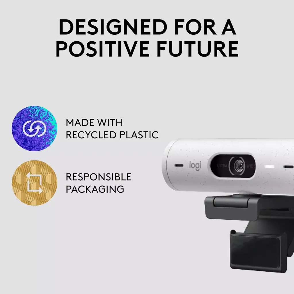 Logitech Brio 500 Full HD Webcam with Auto Light ( White )