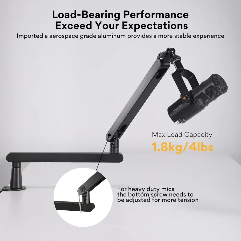 MAONO BA92 Low Profile Microphone Arm Heavy Duty Microphone Stand