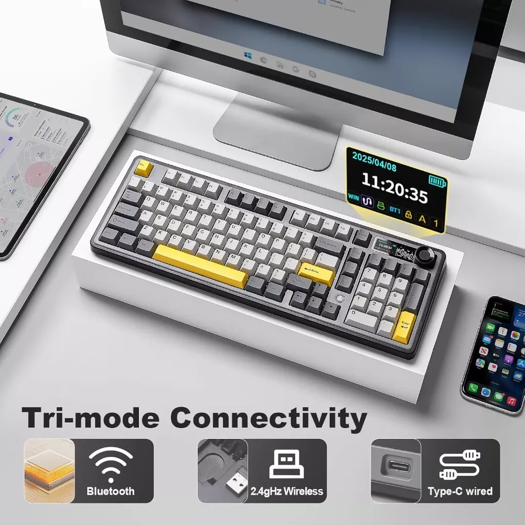 AJAZZ AK980 V2 Wireless 98% ( Black Gray Yellow )