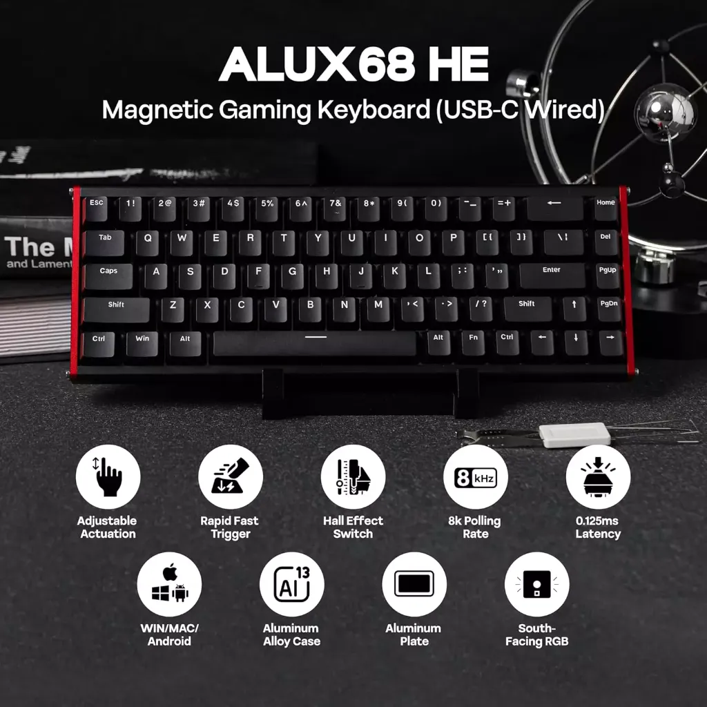 AJAZZ ALUX68 Plus HE Magnetic 8KHz Polling Rate Creamy ( Black )