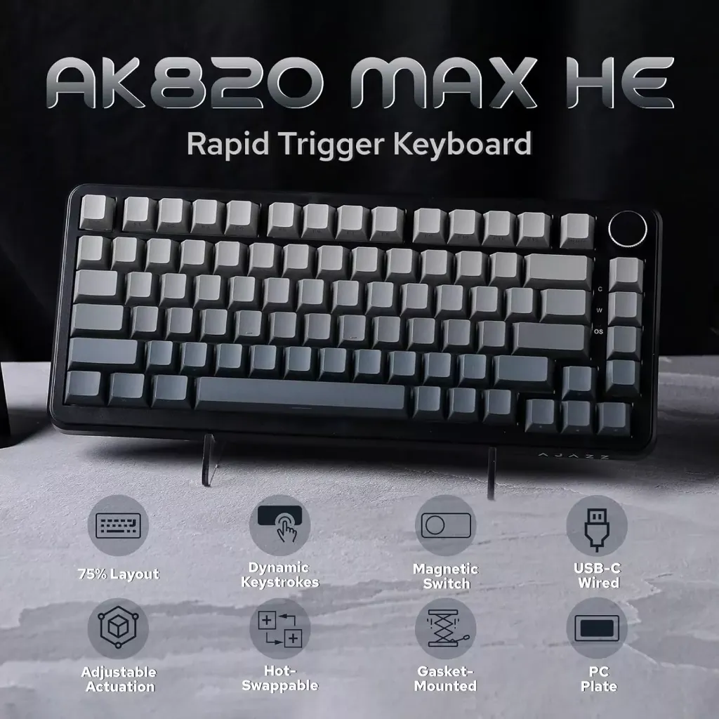 AJAZZ AK820 MAX HE  Magnetic 8KHz Polling Rate Creamy ( Gradient Grey )