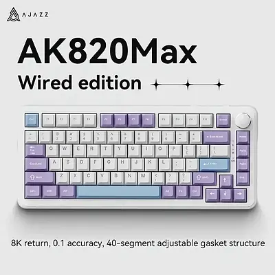 AJAZZ AK820 MAX HE  Magnetic 8KHz Polling Rate Creamy ( White Purple )
