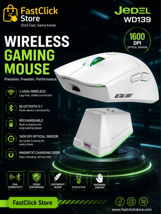 JeDEL WD139 Wireless Magnetic Charging Dock ( White )
