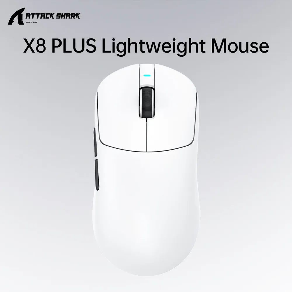 ( White ) ATTACK SHARK X8 PLUS With C06 Ultra LED Cable