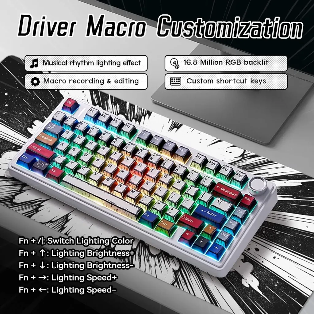 AULA F75 75% Swappable Wireless Keyboard ( Comic Edition )