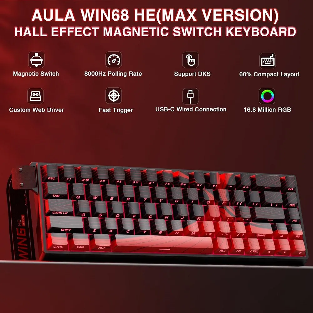AULA WIN68 HE MAX Magnetic ( Black Red )