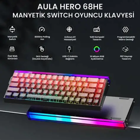AULA Hero 68 HE Dragon King Magnetic ( Red Gradient Contour Engrave )