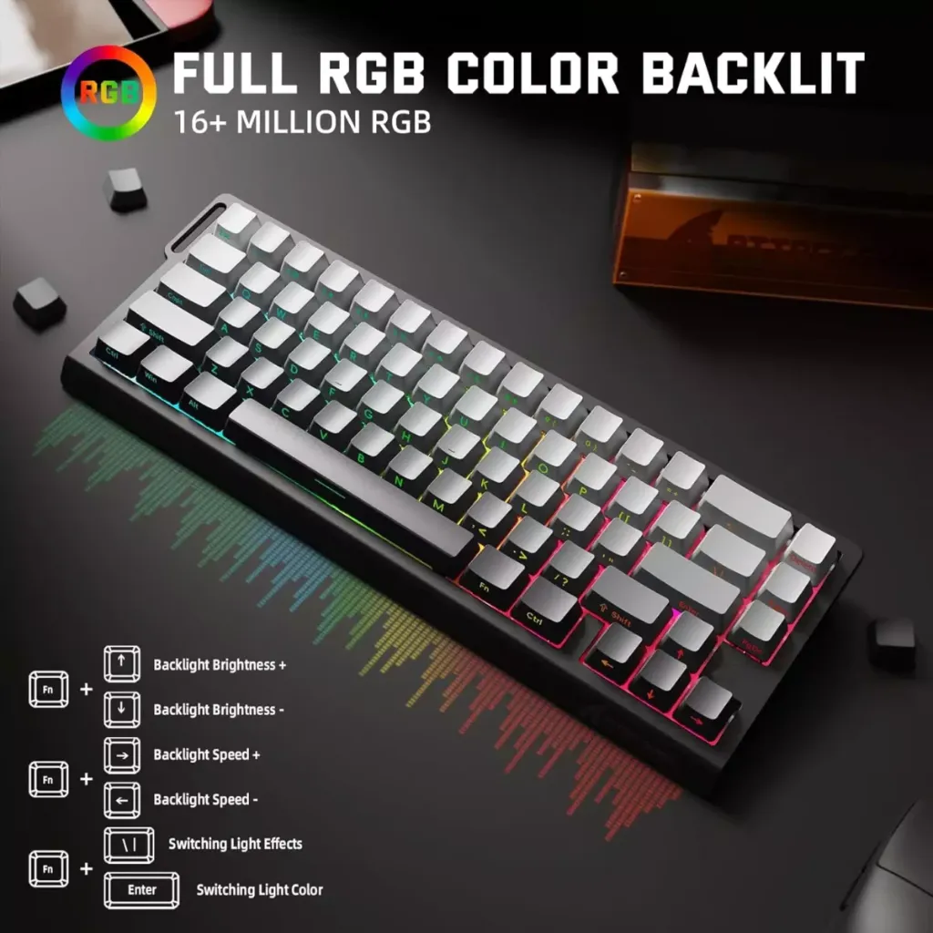 ATTACK SHARK X68 PRO HE 60% Wireless 8KHz Magnetic Keyboard With 0.01mm ( Moonlit Night )