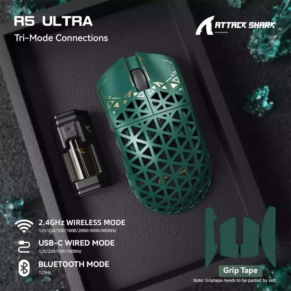 ( Green ) ATTACK SHARK R5 Ultra Carbon Fiber