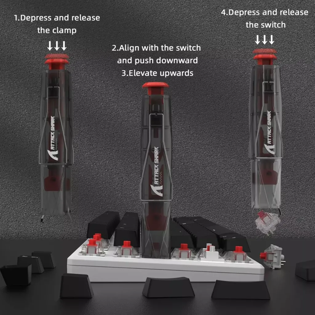 ATTACK SHARK KS01 2-in-1 Keycap & Switch Puller ( Black Transparent )