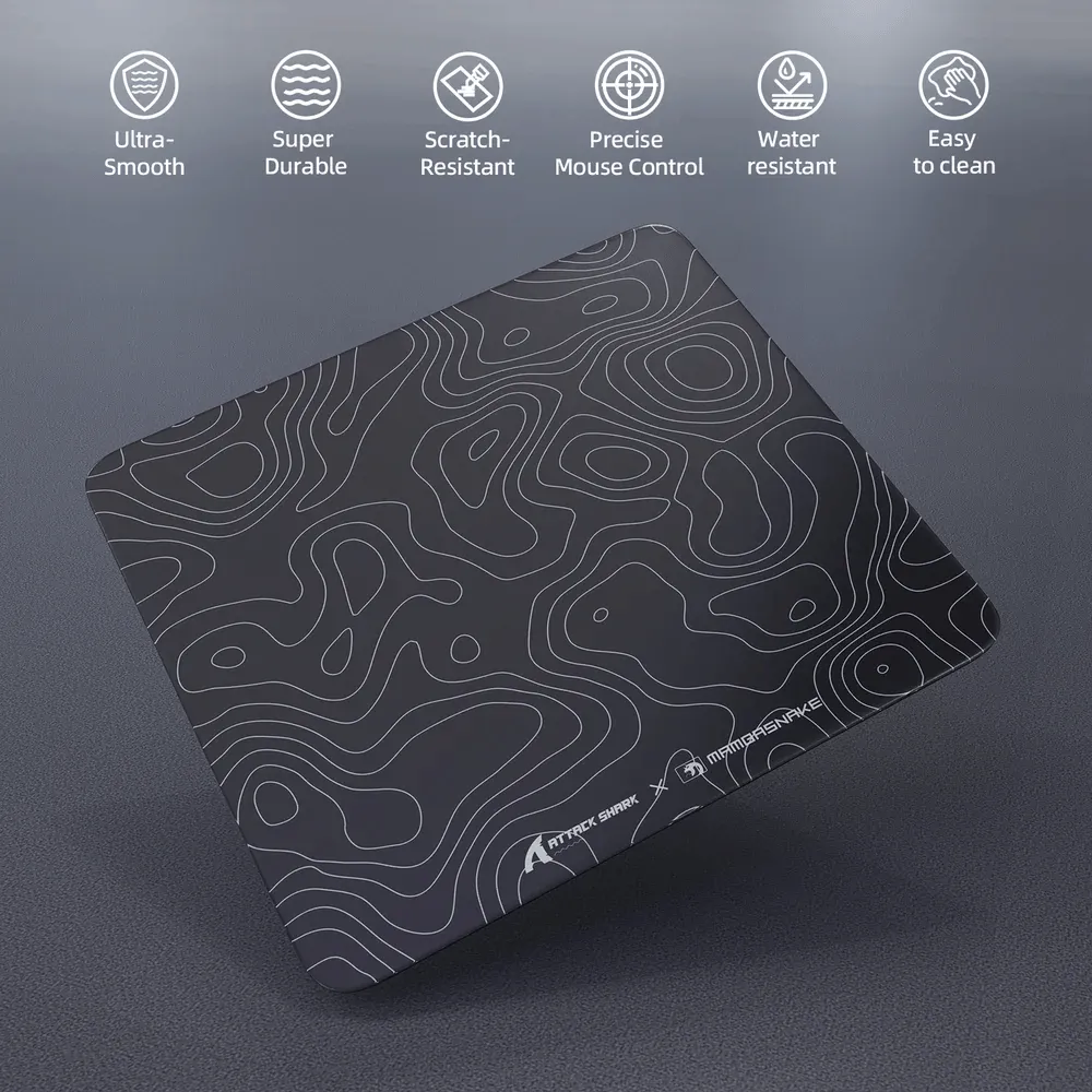 ( Black ) ATTACK SHARK CM05 Glass Gaming Mouse Pad