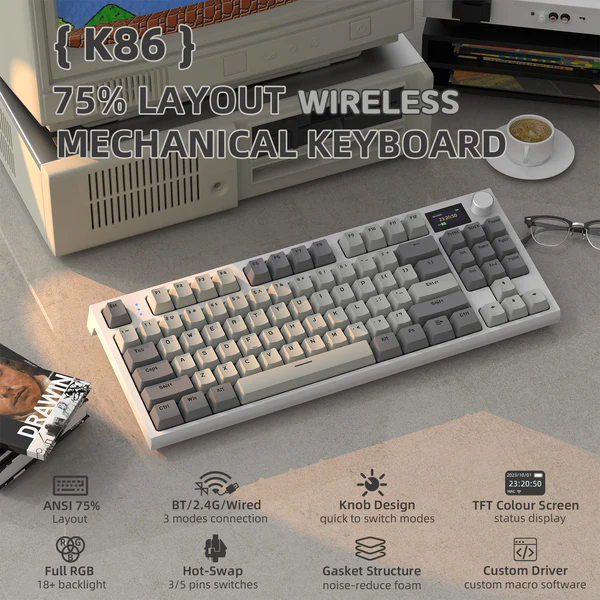 ATTACK SHARK K86 Wireless 75% Linear Switches