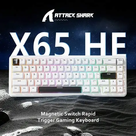 ATTACK SHARK X65 HE 65% Magnetic Switch 8000 Hz Polling Rate, 0.01mm ( White )
