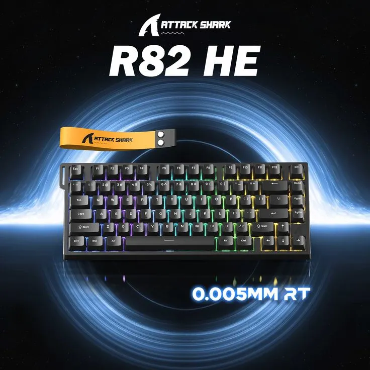 ATTACK SHARK R82 HE 75% Magnetic Switch 8KHz with 0.005MM ( Black )