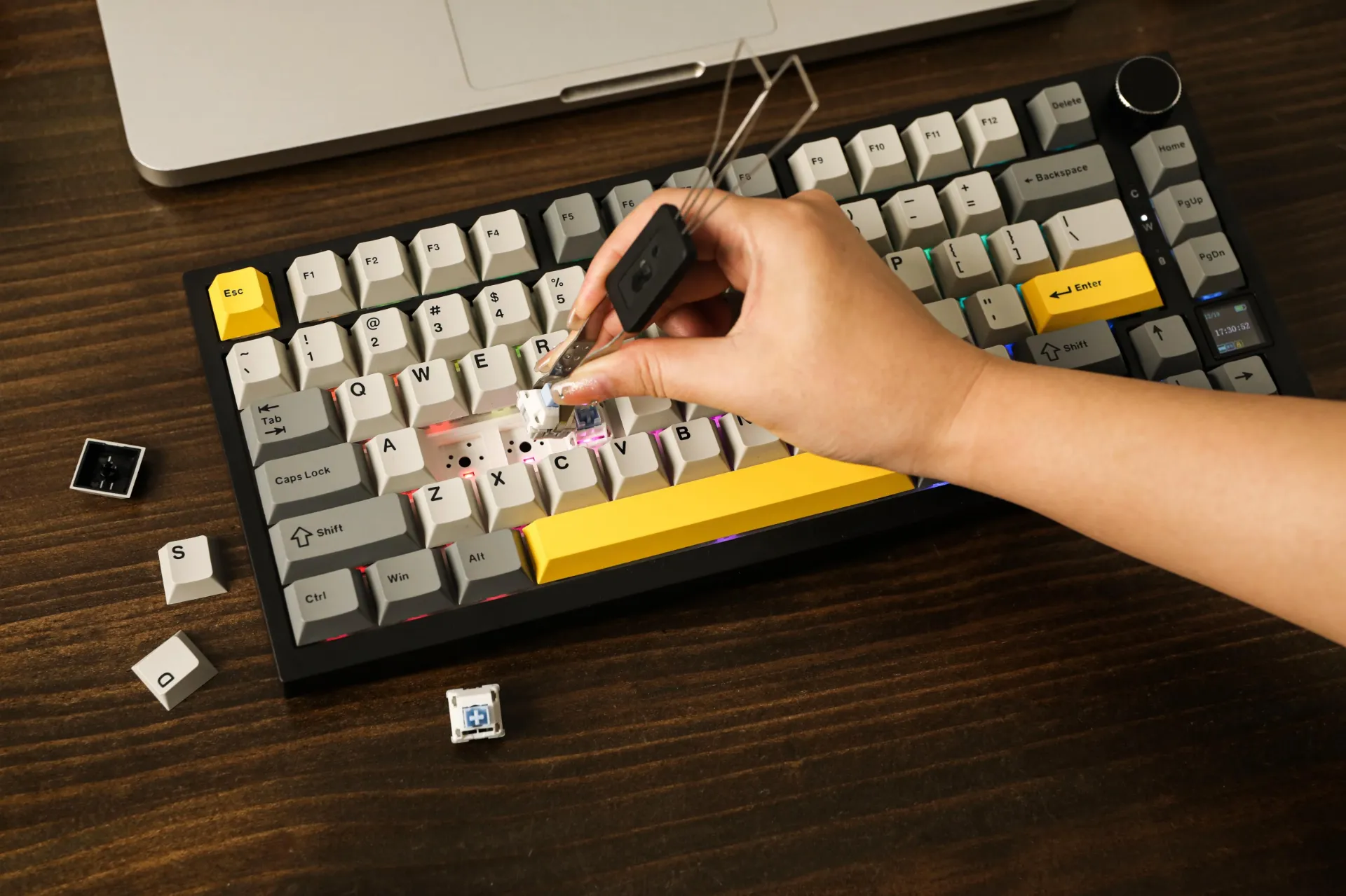 AJAZZ AK820 Pro 75% Gift Switch Mechanical ( Gray Yellow )