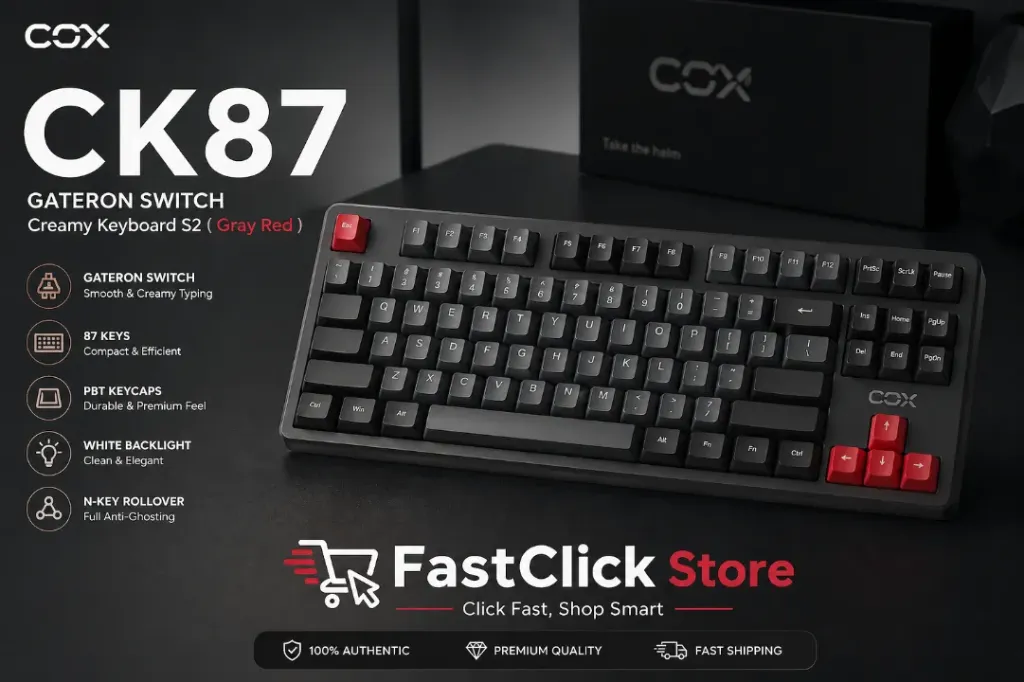 COX CK87 GATERON SWITCH Creamy Keyboard S2 ( Gray Red )