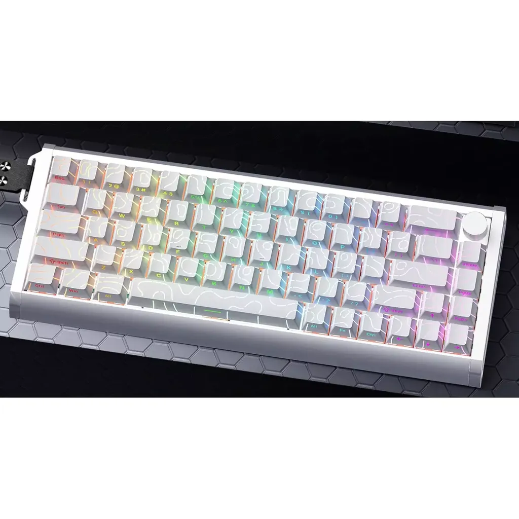SKYLOONG GK68 HE Aluminum Magnetic Switch Hall Effect Hot Swappable – 8000 Hz Polling – Rate Rapid Trigger 0.01mm ( White )